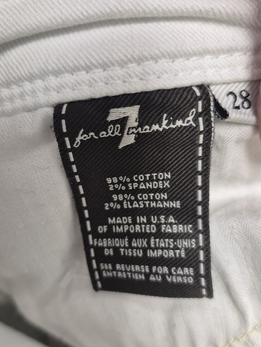 7 For All Mankind White Bellbottom Jeans - High Waist Size 28 - Picture 3 of 5